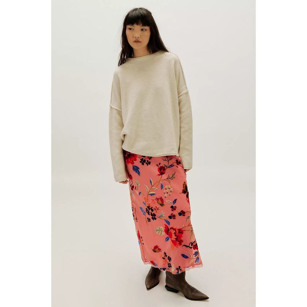 Free People Secret Garden Midi Skirt $198 - Picture 1 of 6